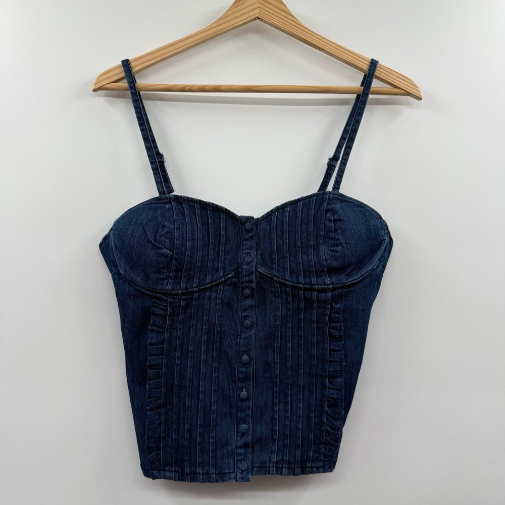 Dollhouse denim corset top tank size large